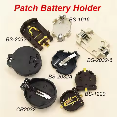 YUXI 10PCS SMD SMT CR2450 CR2032 CR2025 CR1220 3V Battery Button BS-2032/1220/1616 Cell Coin Battery