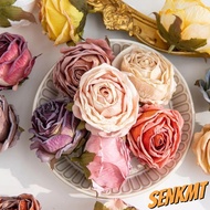 SENKMT 5PCS Bridal Bouquet, Wreath Making Retro Artificial Roses, Hot Simple Handmade Silk Flower Fa