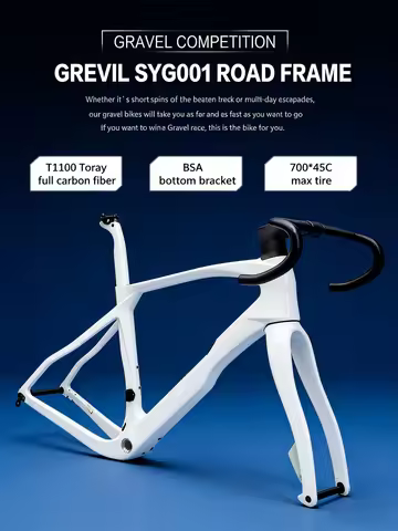 CHIRAYDA New Colourful Road Bicycle Frame T1100 Toray Carbon Fiber Frame includes Handlebar Full Hid