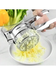 1 件不鏽鋼馬鈴薯搗碎器工具,附防滑手柄,用於蔬菜汁和果汁,多功能手持式廚房工具