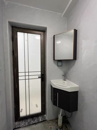 Tủ lavabo góc kèm tủ gương