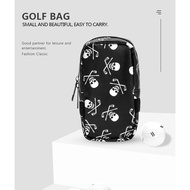 Korean Version Golf Small Ball Bag Skull Mini Waist Bag PU Leather Storage Bag Small Pouch Portable Golf Small Ball Bag