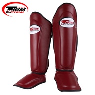 [SG Stock] Twins SGL10 Muay Thai Shin Guard | High Quality Leather | Maroon Colour