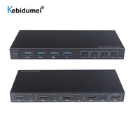 2/4 Ports KVM Switcher 4K HDMI-Compatible Video Display 4 IN 1 Out Type C USB Switch Box For Sha Monitor Keyboard Mouse