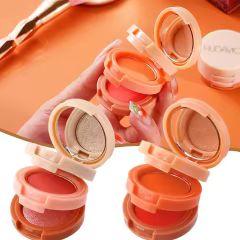 4-In-1 Matte Highlighter Blusher Pearly Blush Shiny Silkworm Eyeshadow Shimme Brighten Face Contour 