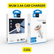 Wuw C151 2.4A Car Charger Double USB - White
