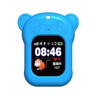 兒童智能手錶保護套 卡通動物錶帶 防摔矽膠套 可愛兔子小熊款式- 4代-藍熊-通用+掛繩（爆款） 均碼