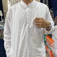Baju Koko Pria Putih / Kemeja Koko Tangan Panjang Premium Trendi
