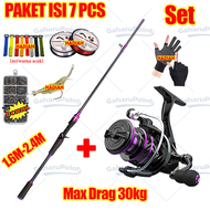 【#Beli 1 Dapat 6#】COD Pancing 1 Set Lengkap Kuat/Joran Pancing Kuat 50kg/Joran Pancing 1 Set Reel Be