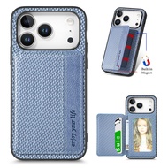 Anti-theft Brush Leather Card Coque for iPhone 17 Pro Max 5G Luxury Case Magnetic Wallet Stand Phone