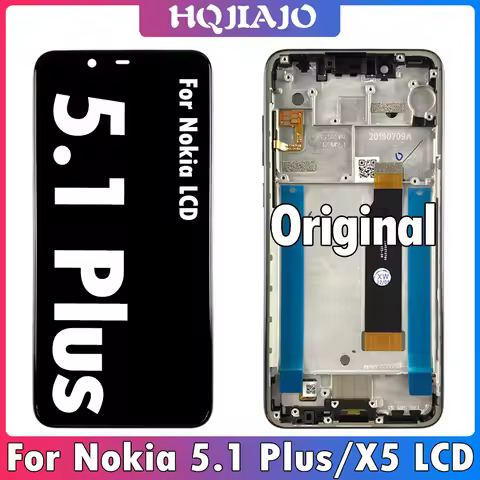 5.86" Original For Nokia 5.1 Plus LCD Display Touch Screen Assembly For Nokia X5 5.1Plus LCD TA-1120
