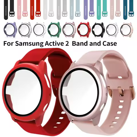 20mm Strap+Case for Samsung Galaxy Watch 4/5/6 40mm 44mm Band For Galaxy Watch Active 2 40mm 44mm Pr