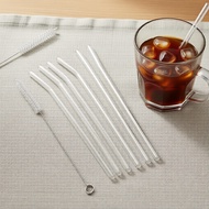 10-in-1 Set: 8pcs 31cm Glass Straws + 2 Brushes – Reusable, Heat-Resistant – Borosilicate Glass – St