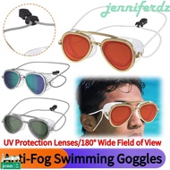 JENNIFERDZ Anti-Fog Swim Goggles, Adjustable Silicone Leak Proof Full-View Swim Goggles, Full-View F