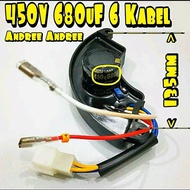 AVR Genset 450V 680uF 6 Kabel 1 Phase Bensin Solar Silent 4500 8800 w