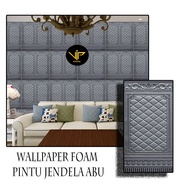 Vip WallPaper 3D Foam Sticker Batik Motif Door Window Gray WallPaper Sticker Foam