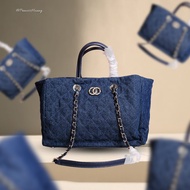 [Bag] Princesshuang28 - No Brand - Dupe CHN - Denim Quilted Large Coco Handle Shopping Tote Blue