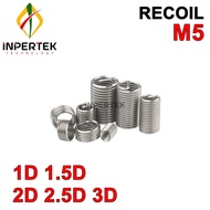 Recoil M5X0.8 Thread Helicoil M 5 Drat Baut Repair Stainless Kunci Verbos