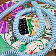 MAKA Premium Guitar Coil Cable 20 Feet(5M), Instrument Coiled Curly Cord for Guitar Bass, 1/4 inch R