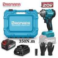 DAGMARA 20V Cordless Impact Wrench, 350N.m Max Torque, 4.0Ah Li-ion Battery, 1Pcs Driver Sockets, Fa