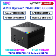 TOPC MINI PC AMD PHX-18 Series AMD Ryzen 7840U Ryzen5 6600U LPDDR5 6400Mhz M.2 PCIE4.0 SSD WIFI6 BT5