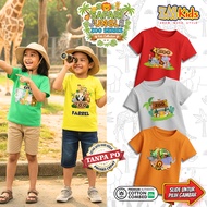 Children's T-shirt SAFARI ZOO ANIMAL JUNGLE Free Print Name Garden ANIMAL T-shirt | ZASKIDS