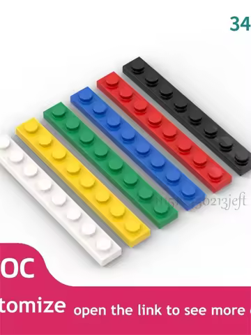 200PCS Buildings Blocks MOC Creative Plate 1 x 8 Compatible 3460 Dots Elements Children's Technical 