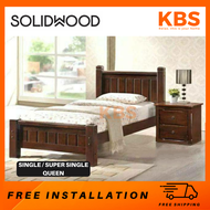 (FREE Installation+Shipping) KBS Fidellia FULL SOLID WOOD Bed Frame / Katil Kayu / Single / Super Si