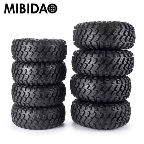 MIBIDAO 4Pcs 1.9 inch/2.2 inch Beadlock Rubber Wheel Tires for Axial SCX10 Wraith TRX-4 1/10 RC Craw