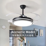 HAISHI21 Fan With Light Bedroom Inverter With LED Ceiling Fan Light Simple DC Power Saving Ceiling Fan Lights (MZ)
