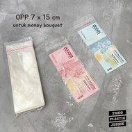 [content 100] OPP adhesive plastic 7x15 cm for money bouquet (money bouquet)