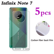 5pcs Infinix Hot 9play carbon fiber back film Infinix Note 7 Hot 9 3D texture phone back cover film 