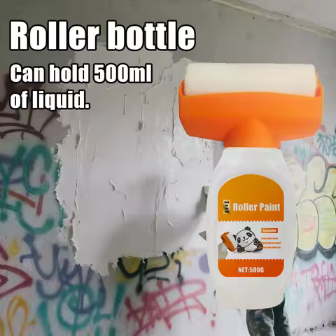 Reusable Putty Paste Roller Brush, Wall Repair and Renovation Tool, Refillable Container, Roller Bru