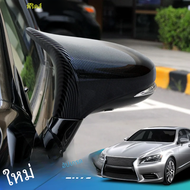 คู่สำหรับ Lexus ES 2013-2018 M Horn Style คาร์บอนไฟเบอร์สีดำมันวาวผ้าคลุมกระจกมองหลังปีกหมวก