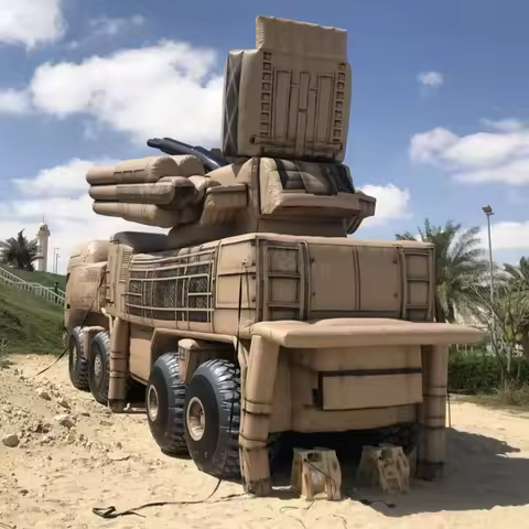 Simulation Inflatable Missile Launch Vehicle Model Large Military Truck Inflatable Prop for Exhibiti