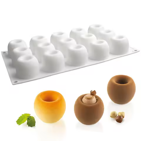 3D Silicone Mold 15 Cavity Mini Arena Shape Chocolate Moulds Pastry French Dessert Bakeware