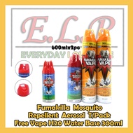 📣Daily Sales📣Fumakilla Mosquito Repellent Aerosol Twin Pack ( 600ml x 2Pcs) [FREE VAPE H2O WATER BAS