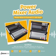 Power Mixer 8 Channel 2 X 300 Watt AXL Audion Professional Audio System Mixing Console Bluetooth USB