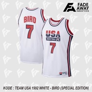 BIRD 7 USA TEAM 92 WHITE BASKETBALL JERSEY