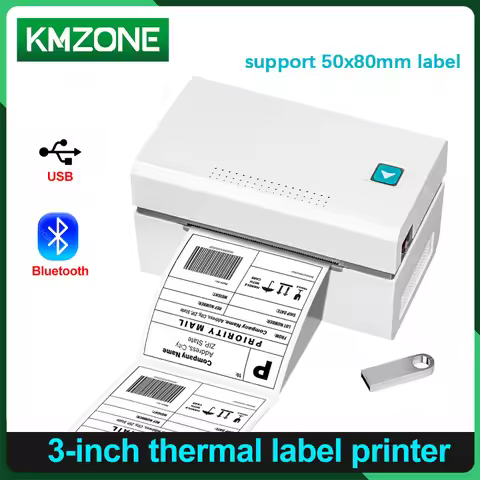 3'' Smart Desktop Direct Thermal Label Printer 80mm Barcode Sticker Machine For Express Airway Bill 