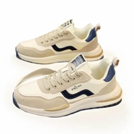 Men's sports shoes High quality QC men's sneakers, fashionable PU leather rubber sole running shoes 