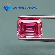 Kim cương nhân tạo Mỹ Moissanite giác cắt Emerald màu hồng