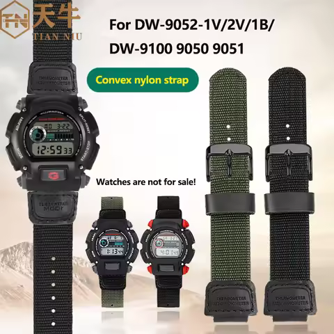 Breathable Nylon Strap 16mm For Casio DW-9052-1V/2V/1B/DW-9100 9050 9051 DW6900 Series watchband Men