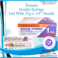 Terumo Insulin Syringe, 1ml With 31g x 1/4" Needle
