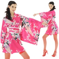 กิโมโนโลลิต้า ชุดกิโมโนญี่ปุ่นหญิง ยูกาตะหญิง ยูกาตะหญิงสั้น ชุดญี่ปุ่นหญิง แฟนซีญี่ปุ่น (สีเขียวอ่อ