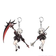 Game Genshin Impact Arlecchino Acrylic Key Chain Keyring Accessories Cartoon Badge Gift WrightZ