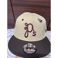 NE X Paperplane 9 Fifty Script Beige Walnut Baseball Cap Adjustable Snapback