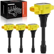 A-Premium (Yellow) Engine Ignition Coil Pack Compatible with Nissan Altima, Rogue, Sentra, Versa, Fr