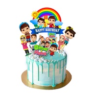 READY STOCK Happy Birthday Cake Topper Omar Hana Decoration Set Party Accessories Banner Hiasan Kek 