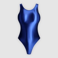 Mjinm Beauty Only Beauty Pure Color Tight Silky Gloss High Fork Shabin Shape Gymnastics One-piece Sw